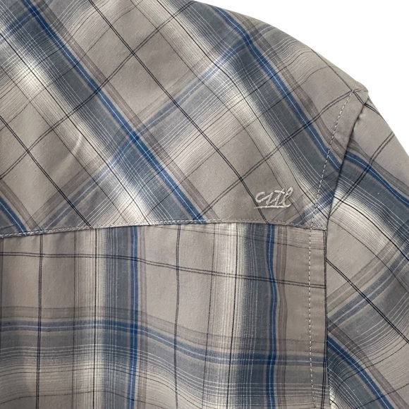 Men's Coastal Blue Plaid Wester Shirt - Picture 4 of 9